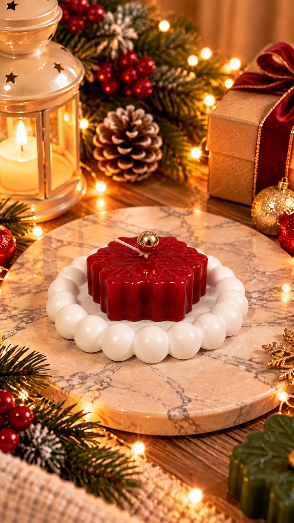 Christmas Snowflake Candle